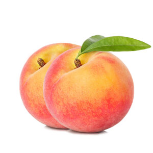 Tropic Sweet Peach (Prunus persica) Fruit isolated on white